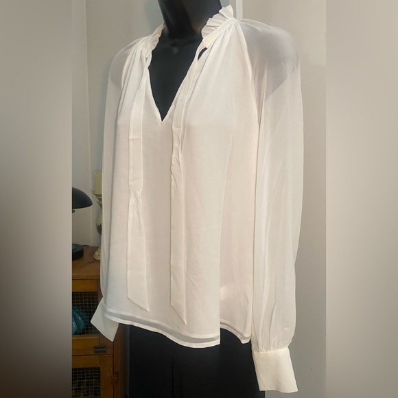 Rebecca Minkoff Viko Chiffon Top. Color: White. Size: S. - Picture 6 of 8
